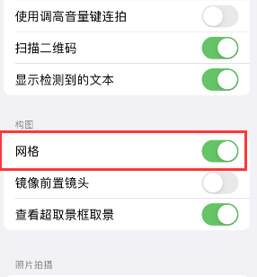 前郭苹果手机维修网点分享iPhone如何开启九宫格构图功能 