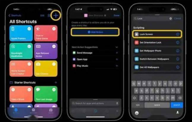 前郭苹果14锁屏维修店分享iPhone14升级iOS16.4后如何创建锁屏快捷方式 