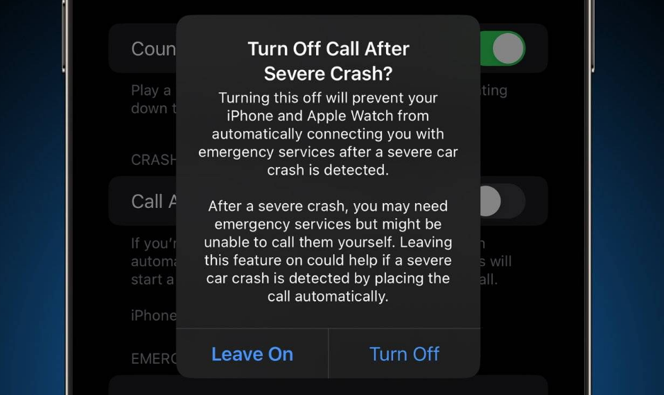 前郭苹果14维修分享 iPhone 14 和 Apple Watch 上关闭崩溃检测 